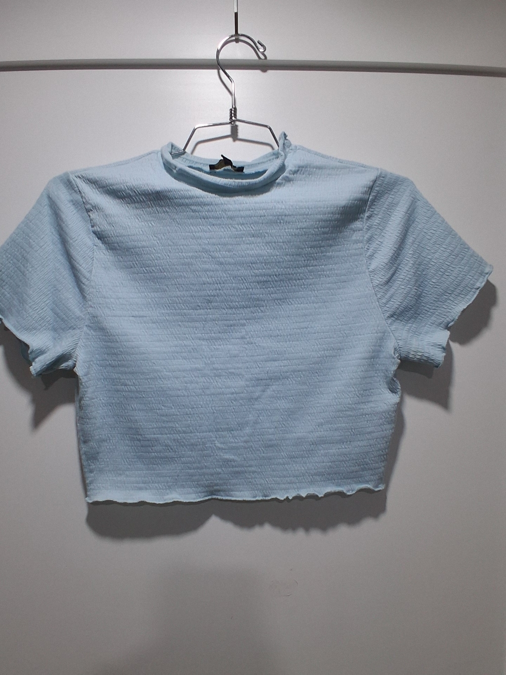 Shinestar Light Blue Women's Ribbed Crop Top L Youth Size